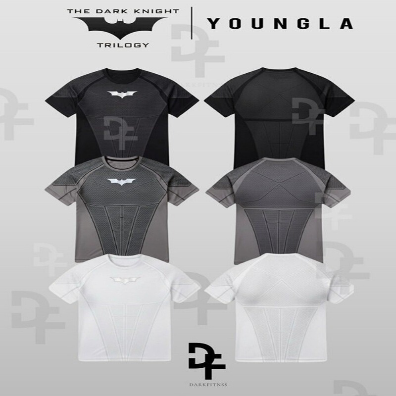 Youngla New Superman Men's T-Shirt Sports Fitness Quick-Drying Breathable Elastic Slim Short-Sleeved Training Top for Men