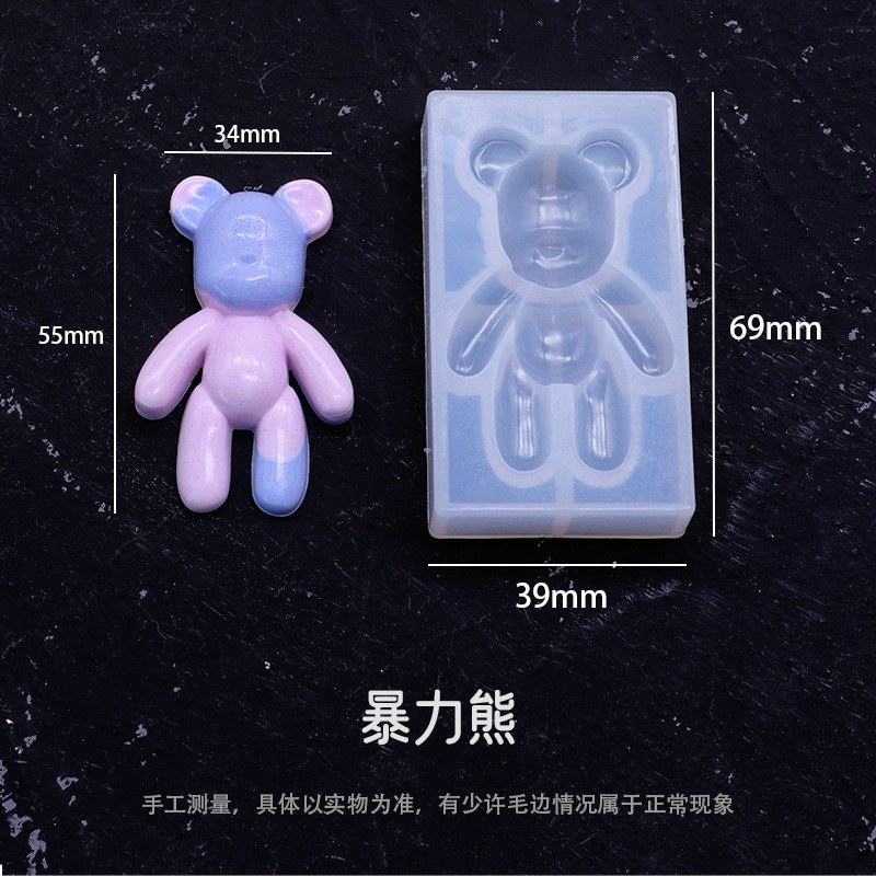 Color europeo fuego pintura sello estrella de silicona Delu amarillo pato lindo molde DIY Goka oso violento Goka alta resistencia a la temperatura