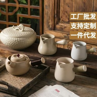 Ceramic Encircled Furnace Tea Baking Milk Pot Tea Milk Pot White Mud Soda Glaze Tea Boiling Special Pot for Baking Tea Pottery Pot