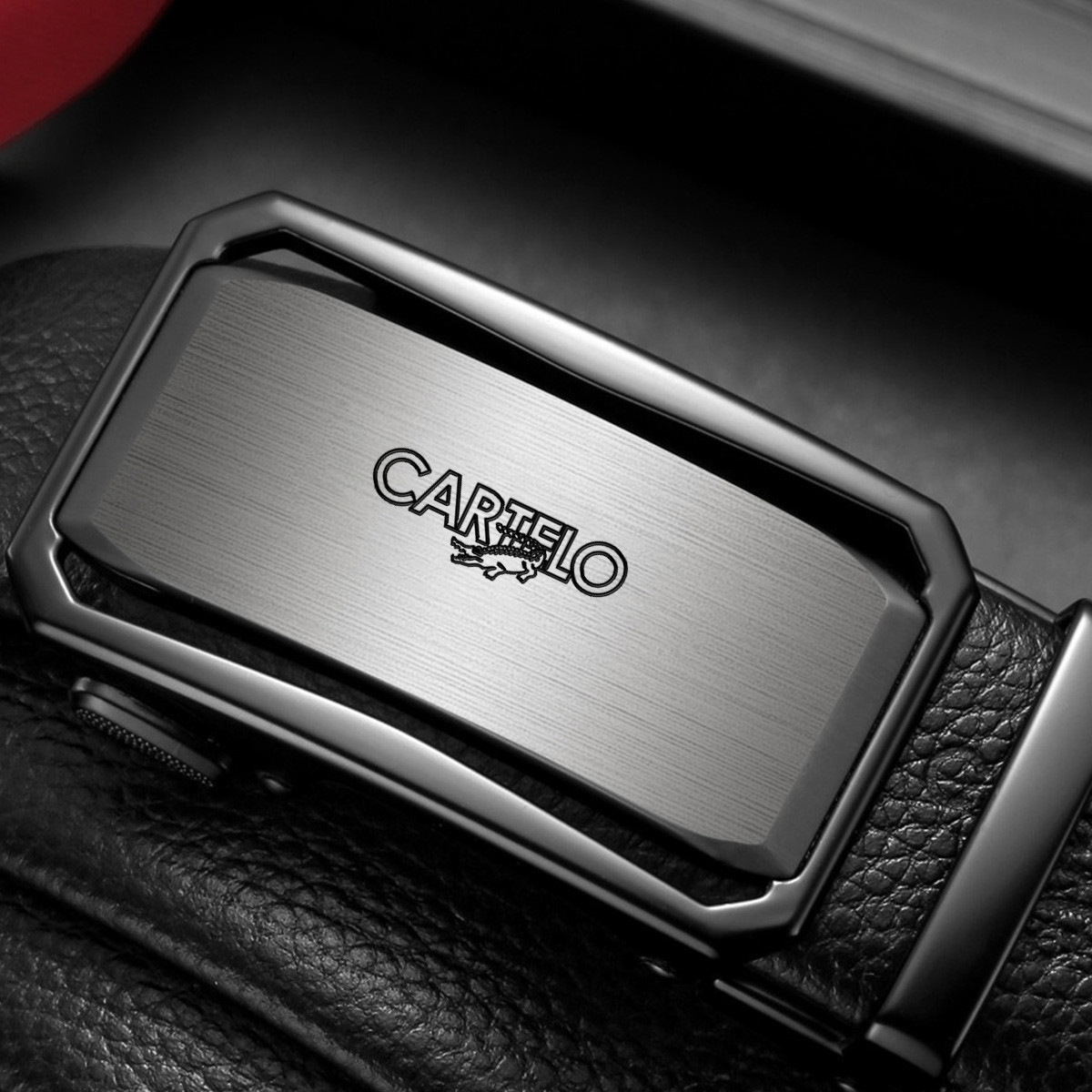 모델 610 브러시드 건 컬러 버클 블랙 벨트 [절묘한 선물 상자 포장]