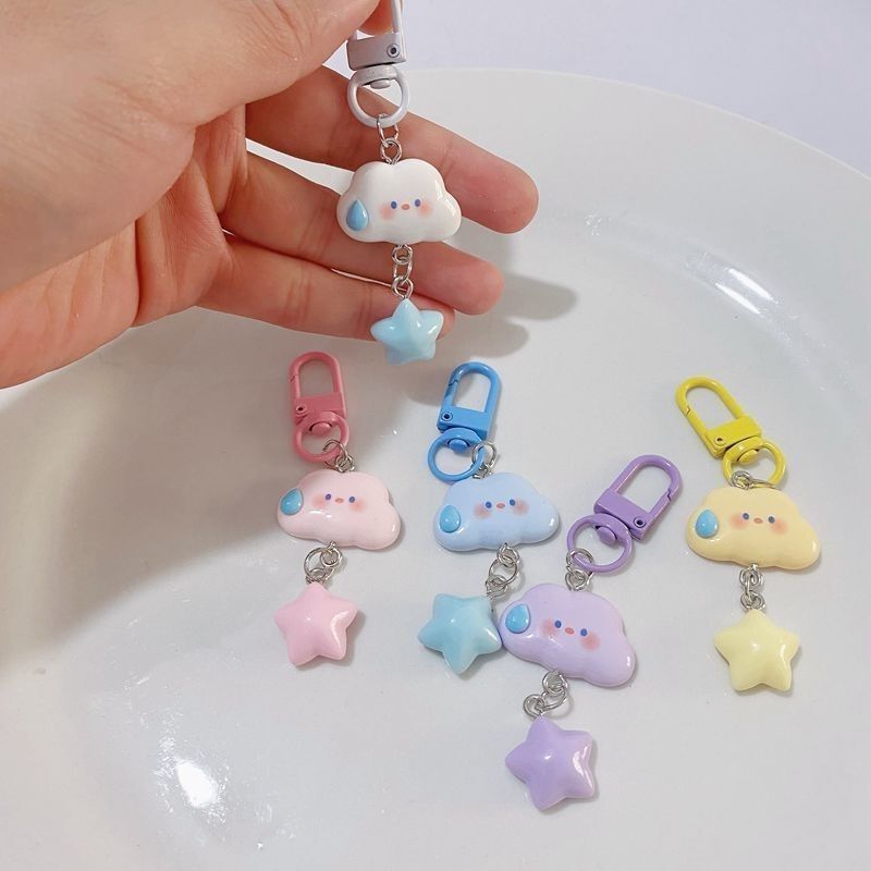 539 new cute stars speechless clouds pendant keychain niche unpopular girlfriends students classmates couple