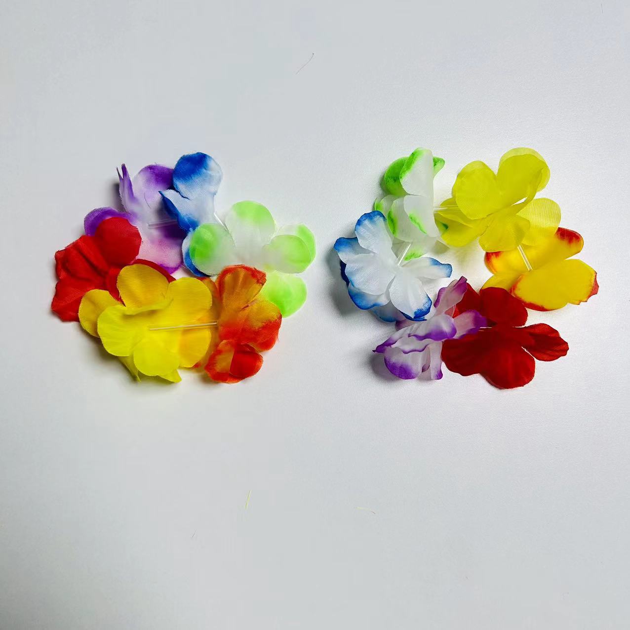 Hawaii 30 pares de guirnaldas de colores, 30 flores de cabeza, 12 flores de mano, 6 guirnaldas de espectáculo de fiesta