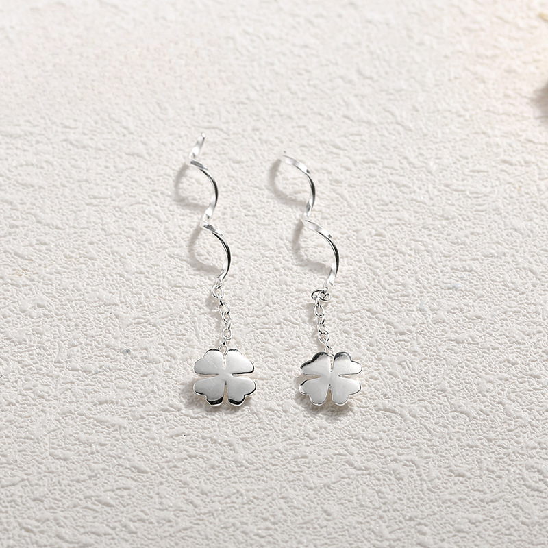 S pure silver clover ear string for women, Korean version, light luxury design, earring earrings_voghion.com