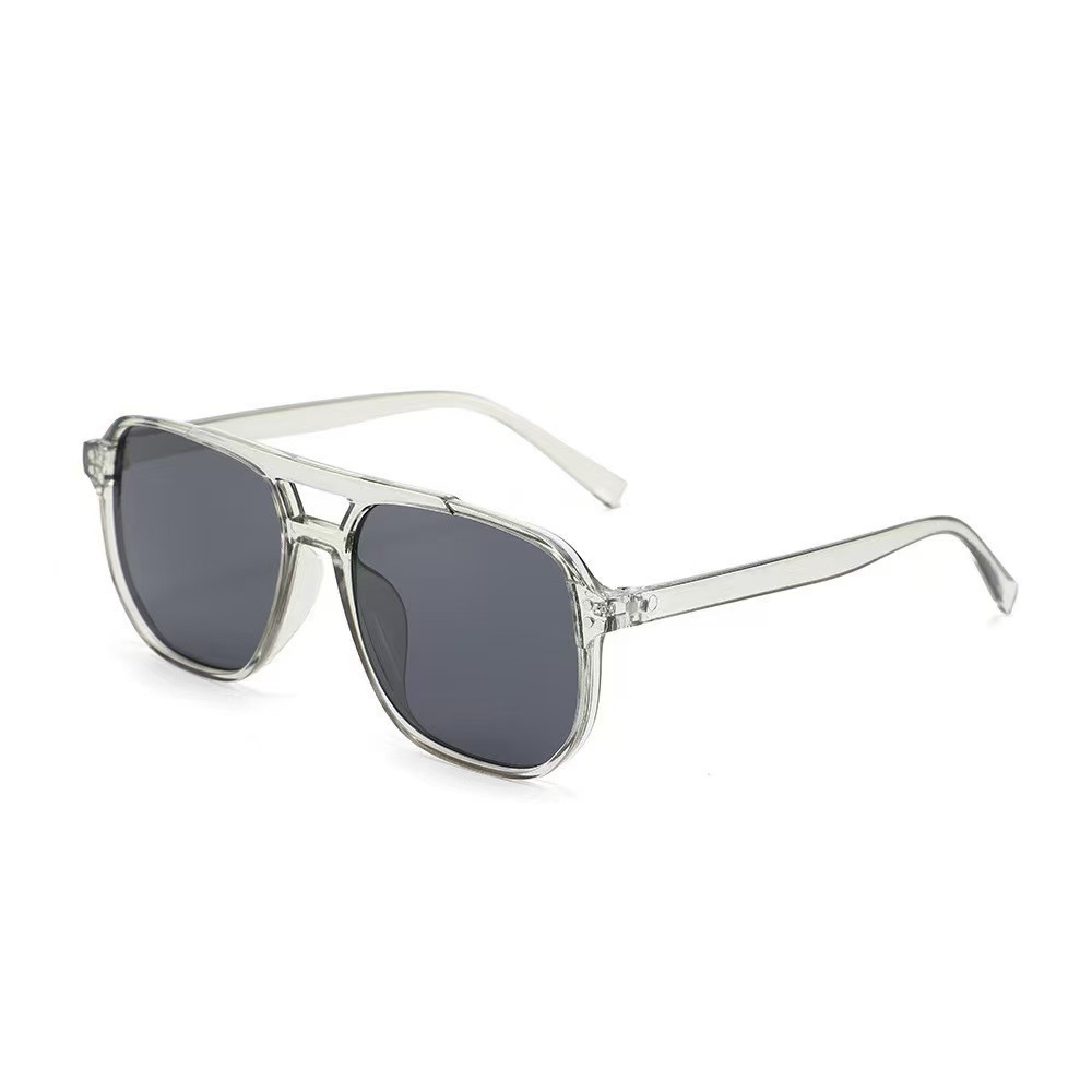 Gafas de sol vintage de doble puente, estilo transfronterizo, modernas y sencillas, con montura grande y lentes de estilo oceánico.