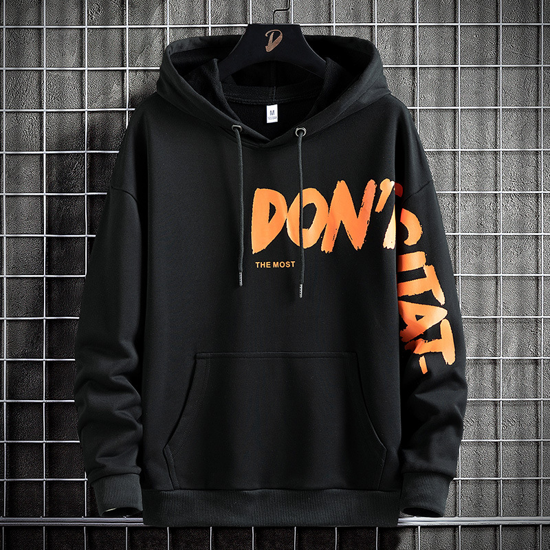 Primavera e outono camisola com capuz nova carta impressão pulôver camiseta moda etiqueta roupas masculinas_voghion.com