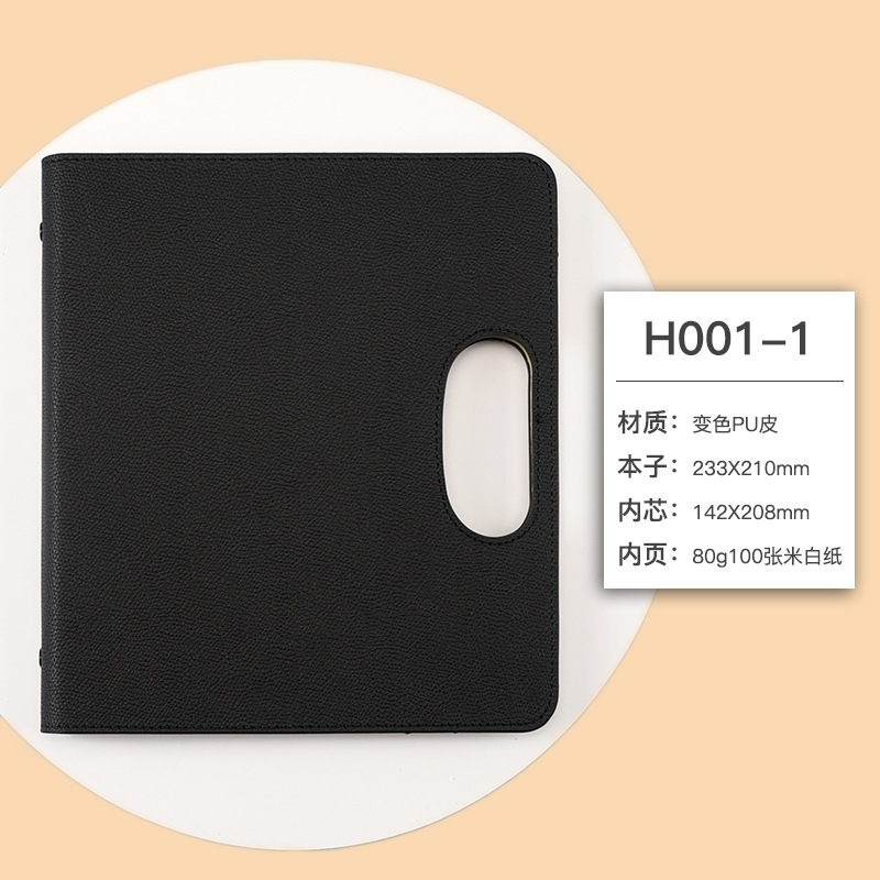 Cuaderno de hojas sueltas portátil de cuero de pu Cuaderno de oficina de negocios Recuerdos creativos Registro de reuniones A5 de alta gama Logotipo