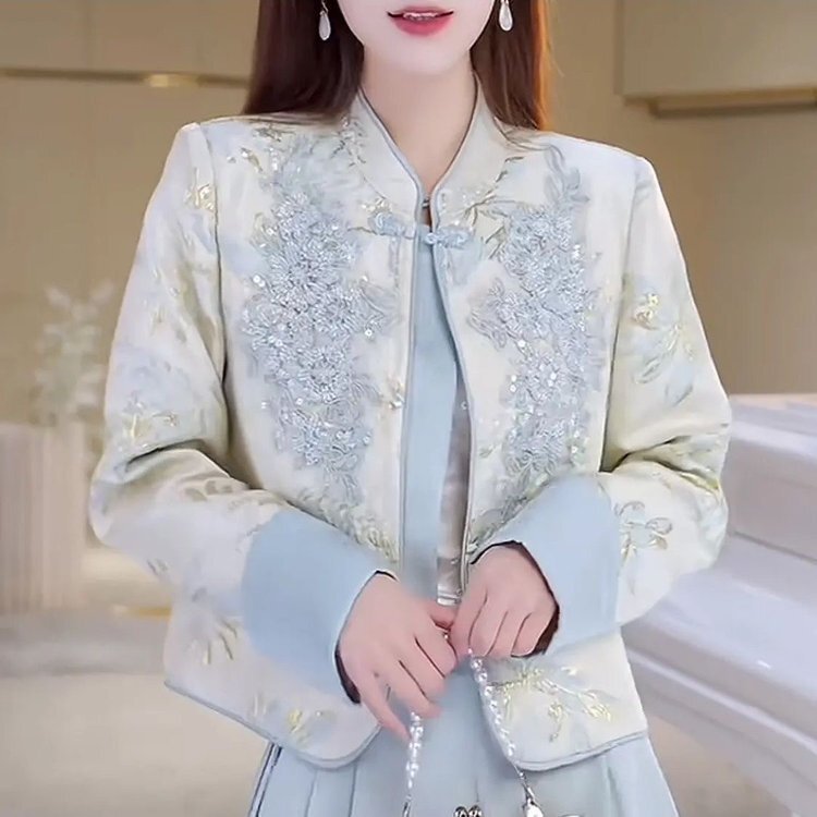 新中式国风妈妈秋装新款秋冬季外套中老年女宽松减龄短款夹克上衣|undefined