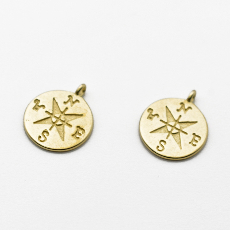 New Hot Selling Bracelet Ear Clip Pendant Necklace Accessories DIY Copper Accessories Cast Copper East, West, North and South Round Pieces