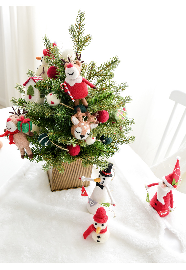 12g Weight Decorative Props Event & Party Supplies 1 Piece Quantity Holiday Occasion wool felt Material Christmas Festival Snowman Pattern Simple Style Style Christmas Simple Style Snowman Wool Felt Holiday Decorative Props