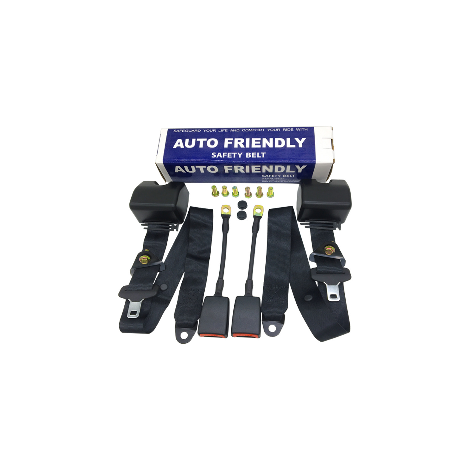 LCGEMAN – Automatic Retractable Car seat belt - black-2-retractors-2-buckles-retractor-appearance-size-959567mm-webbing-29-meters-buckle-300mm