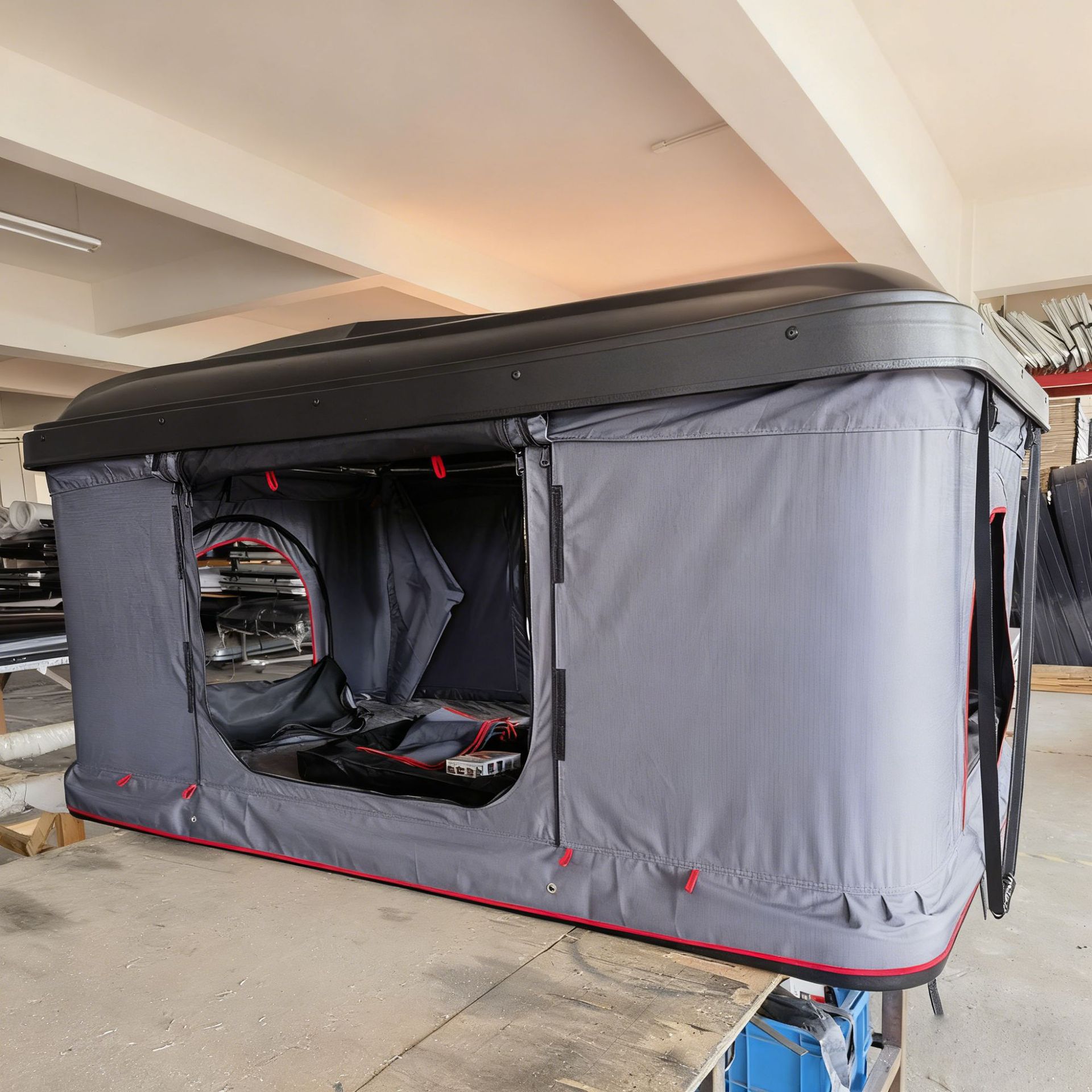 Elevación automática de plástico de plástico de absorción de plástico camping al aire libre lluvia protección solar helicóptero techo de carpa