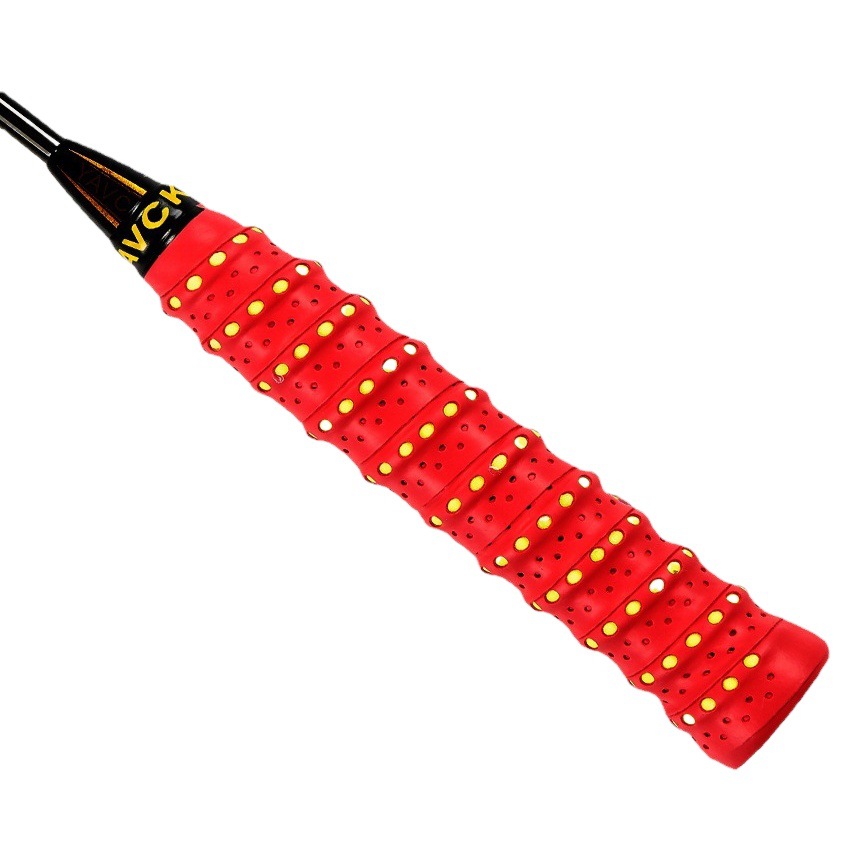 Genuine two-color perforated keel coated hand glue badminton racket tennis racket fishing rod anti-skid sweat-absorbent belt breathable and wear-resistant