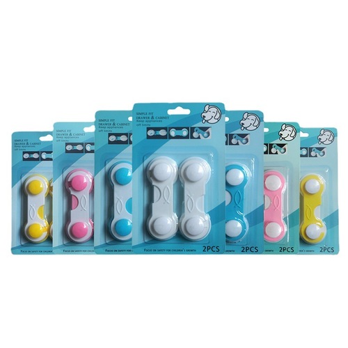 Factory Direct Sale Children's Safety Lock Baby Anti-Pinch Hand Protection Lock Indoor Refrigerator Cabinet Drawer Lock Adhesive Installation