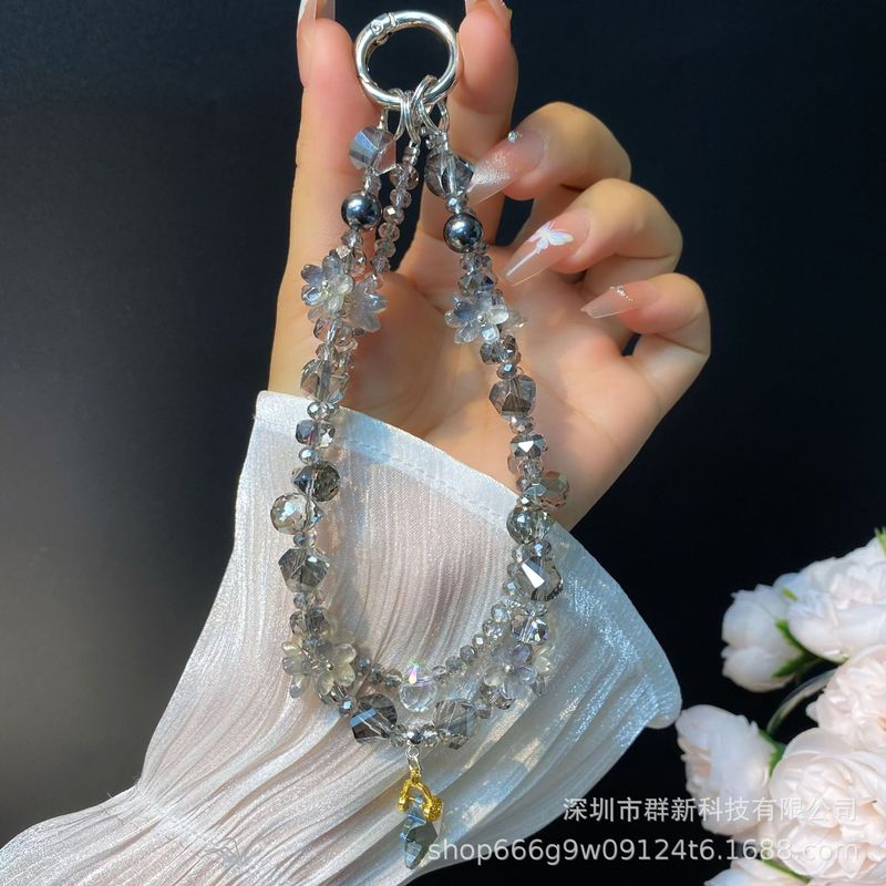 双链水晶花束五角星吊坠手机挂链包包钥匙扣短款手腕挂绳女款外贸|undefined