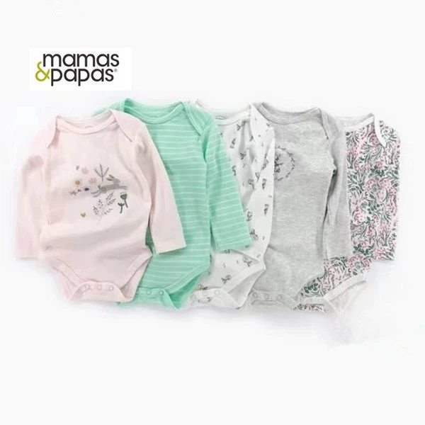 Мама и папа Мamas&papas производитель весна, осень и лето чистый хлопок детская одежда с длинным рукавом и коротким рукавом треугольник хамер 5 предметов сумка