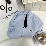 Детская демисезонная японская рубашка для мальчиков, осенний галстук для отдыха, кардиган