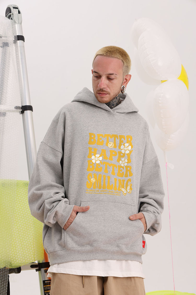 Herren Kapuzenpullover Schwer Mit Daisy Motiv Und Samtfutter_voghion.com