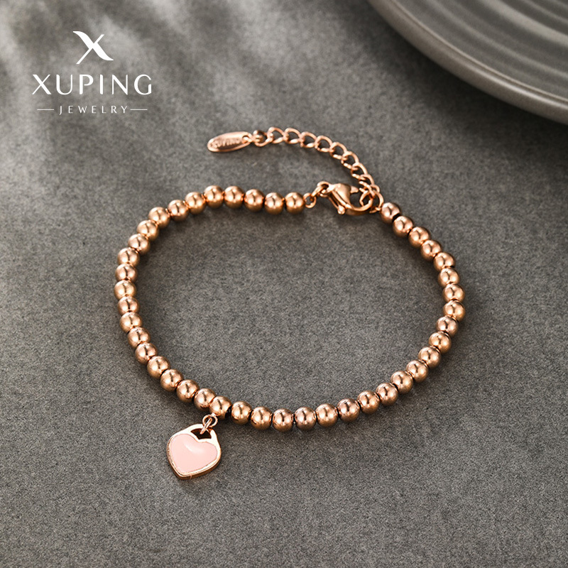 Esmalte de la joyería Xuking colorido corazón redondo pulsera de cuentas diseño de nicho femenino de alta calidad con cuentas de joyería de moda