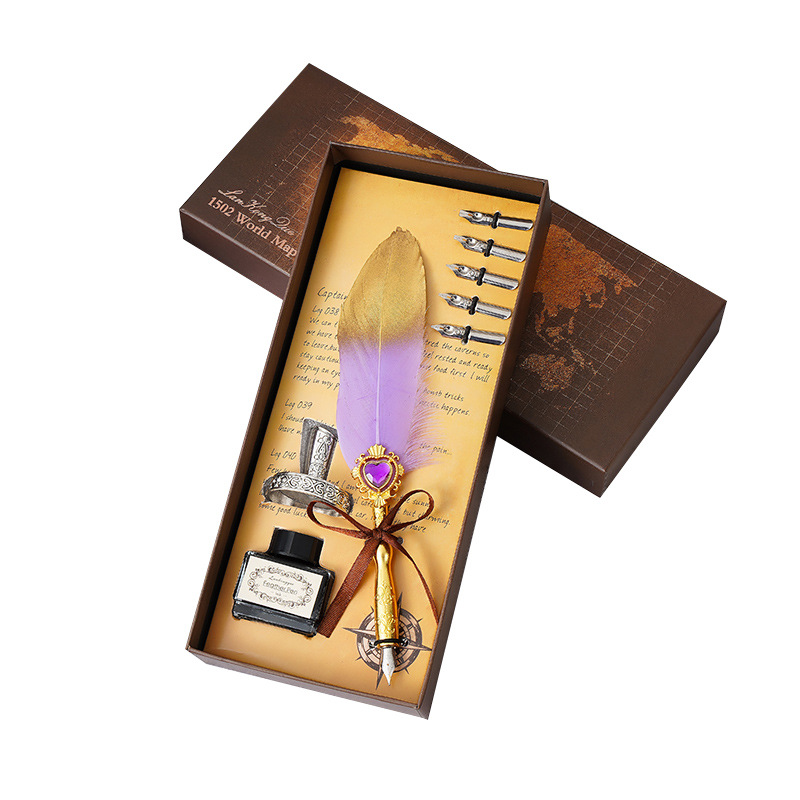 Tallado pluma de base pluma DIP pluma mapa titular de la pluma DIP traje caja de regalo Magic College DIP image 7