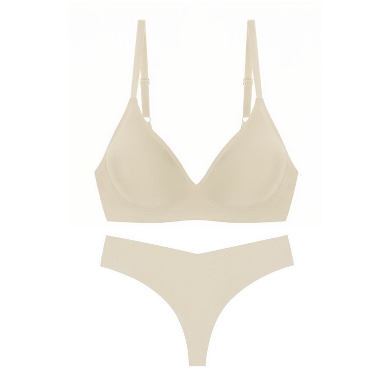 Women's Seamless Bra And Brief Set Wire-free Comfortable Soft Support_voghion.com