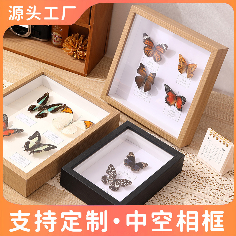 Hollow Photo Frame Table Empty Frame DIY Butterfly A4 Insect Specimen Box Stereo Frame Dried Flower Shell Display Frame Picture Frame