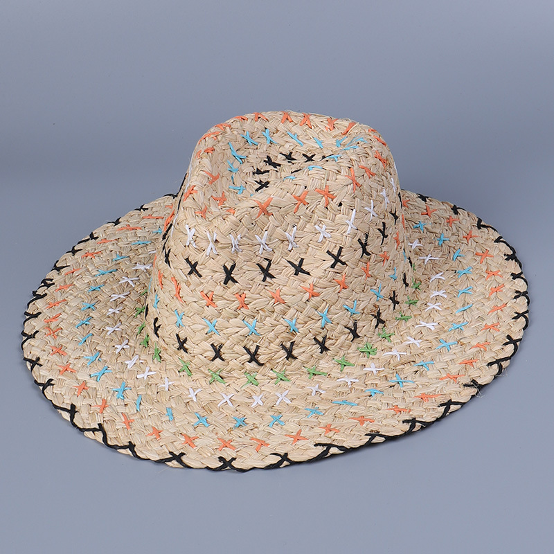 Women's Lady Simple Style Geometric Big Eaves Straw Hat display picture 9