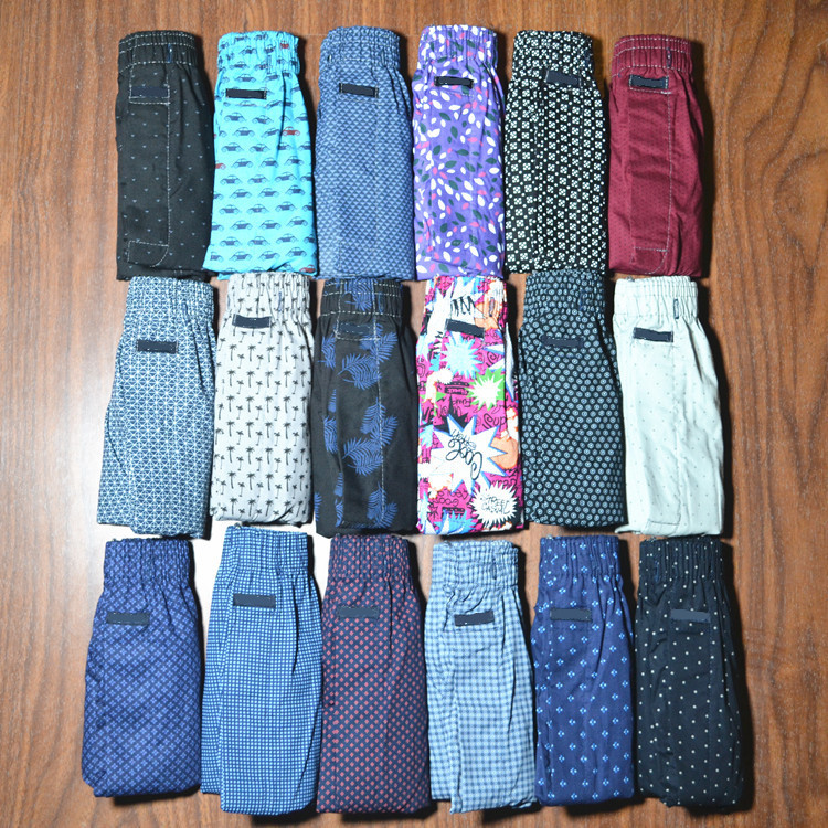 Arrow pants men's cotton boxer Arrow pants home shorts printed underwear mixed color waist double needle three thick