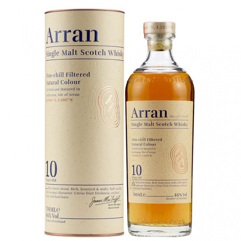 Arran艾伦10年麦克宝仕原桶精选博帝佳单一麦芽苏格兰威士忌700ml