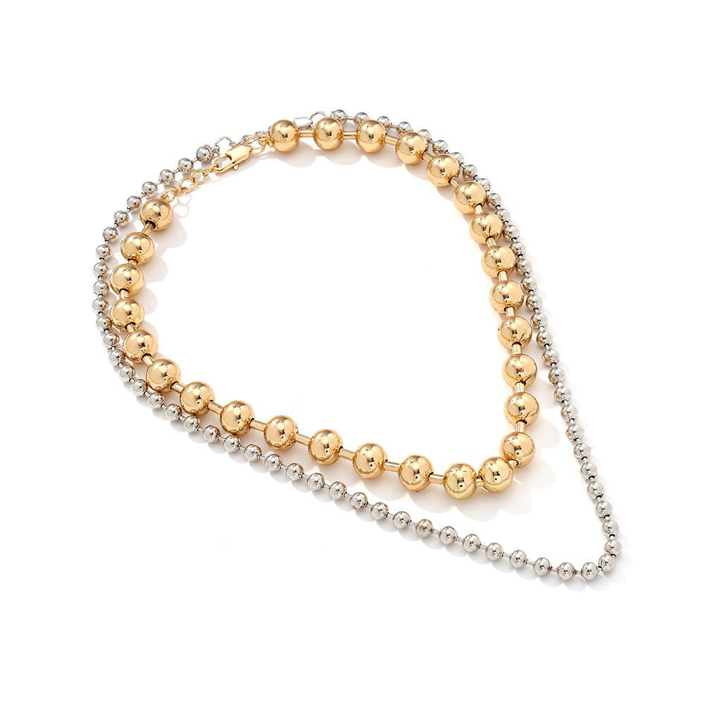ball chain Chain Type Simple Style Streetwear Geometric Iron Ball Chain Beaded Necklaces Wholesale