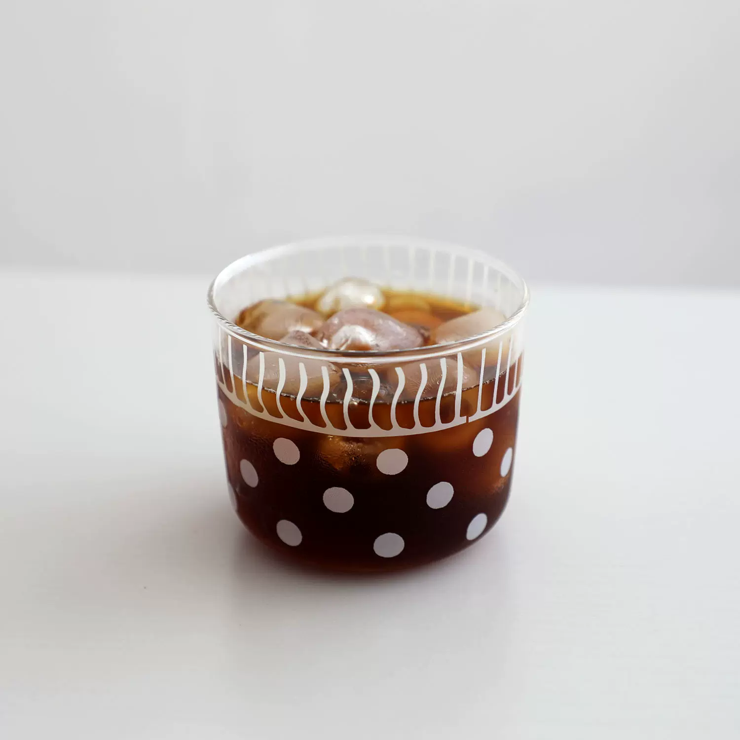 日式插画白点玻璃杯 创意随手杯 玻璃咖啡杯 甜品奶茶杯 果汁杯子