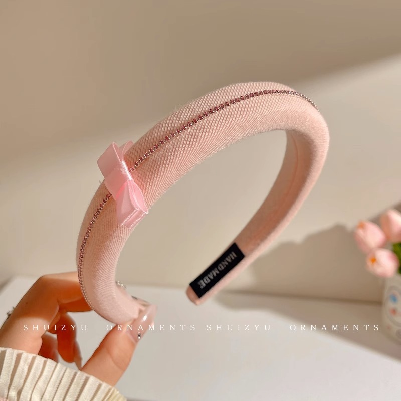 Diadema rosa para niñas 2025, nuevo accesorio para el cabello, diadema ancha para lavarse la cara, diadema de corona alta, accesorio para el cabello de celebridad de internet.