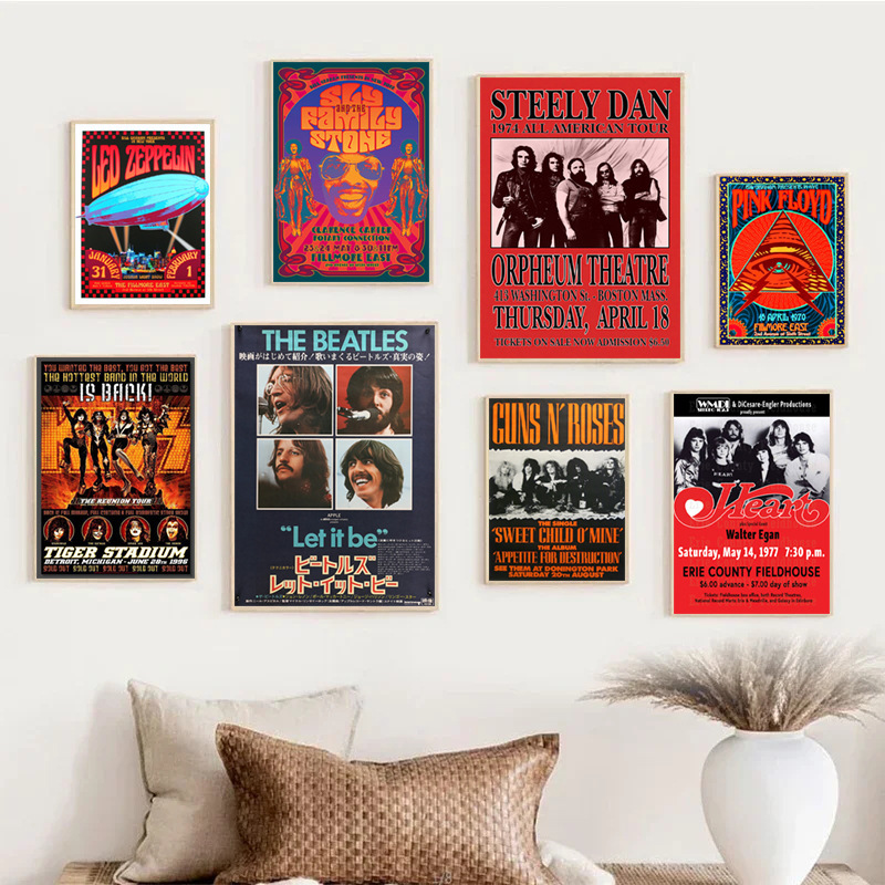 Retro rock band Woonkit poster decorative painting modern living room canvas interior frame painting room bedroom mural Retro rock band Woonkit poster decorative painting modern living room canvas interior frame painting room bedroom mural