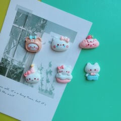 可爱亮面kitty猫甜品系列diy手机壳树脂手工发夹头绳饰品材料配件