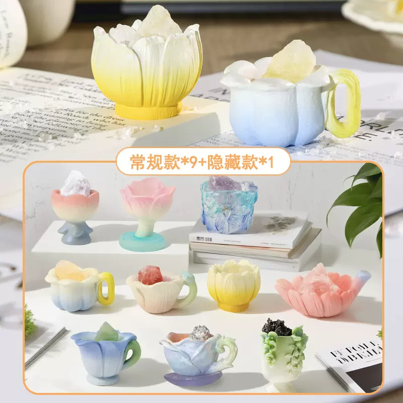 如沐花间能量盲盒 创意水晶设计树脂工艺品摆件桌面装饰摆件盲盒