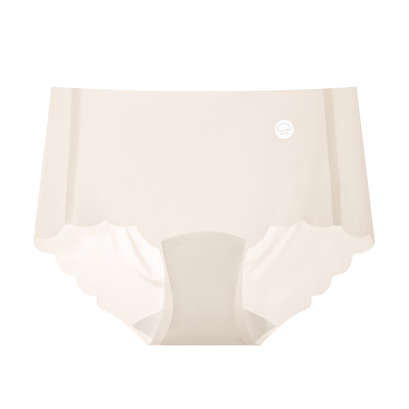 Bragas sin costuras de cintura media con entrepierna alargada, seda de hielo para mujer, transpirable 10A, entrepierna antibacteriana, entrepierna de seda, calzoncillos para mujer