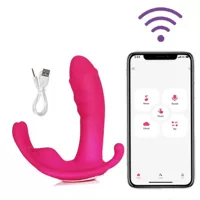 Foreign trade wearable women's butterfly vibrator remote control masturbation back yard men's and women's fun simulation dildo vibrator