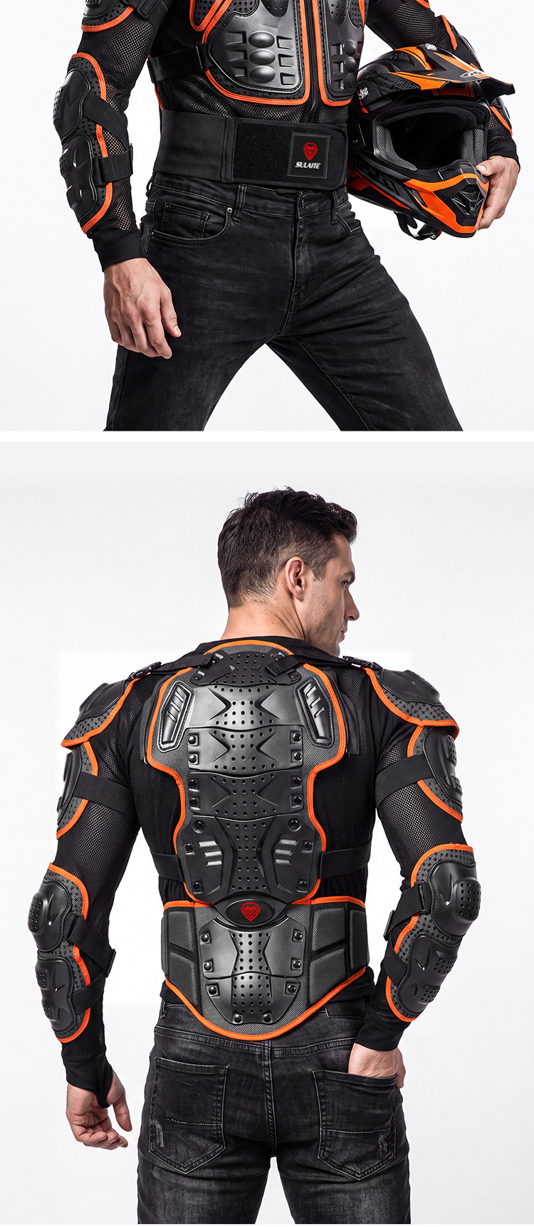 Sulaite Dirty Bike Ktm Orange Protective Armor Motorcycle Hard Shell Equipment Mx Riding Armor Protective Gear