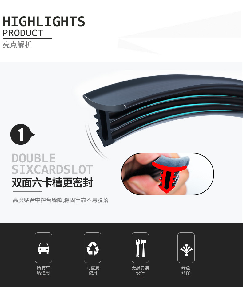 Great Wall Cannon Commercial Version Pickup Windrunner 5 Full Vehicle Accessories Off-Road Version Modification Special Center Console Soundproof Sealing Strip