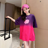 T-shirt, children's summer summer clothing for leisure, western style, gradient, suitable for teen, loose fit