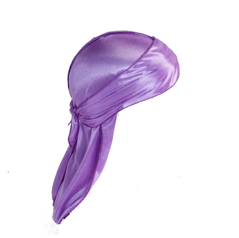 Amazon vende pañuelos elásticos en caliente, sombreros de baotou, sombreros piratas de seda, sombreros de cola larga hip hop silky durag