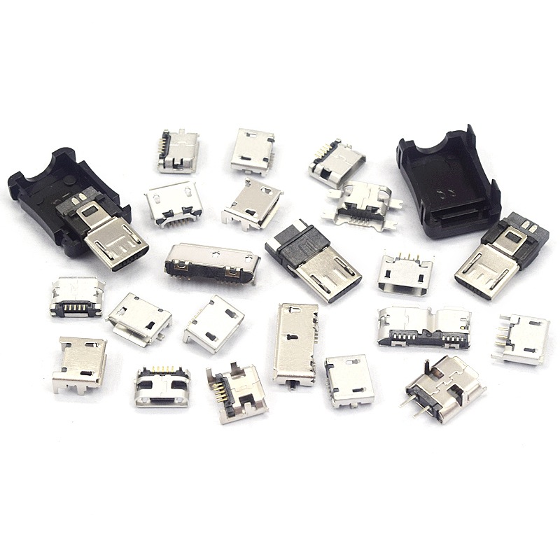 全铜MicroUSB插座Micro母座母头公头MK5P接头接口充电口配件插口