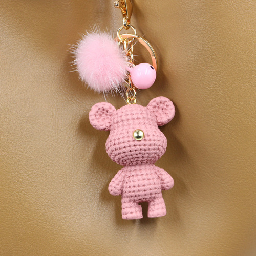 KOOROL Water Fox Resin Famous Yarn Bear Keychain Pendant Violent Bear Bell Rabbit Bag Charm
