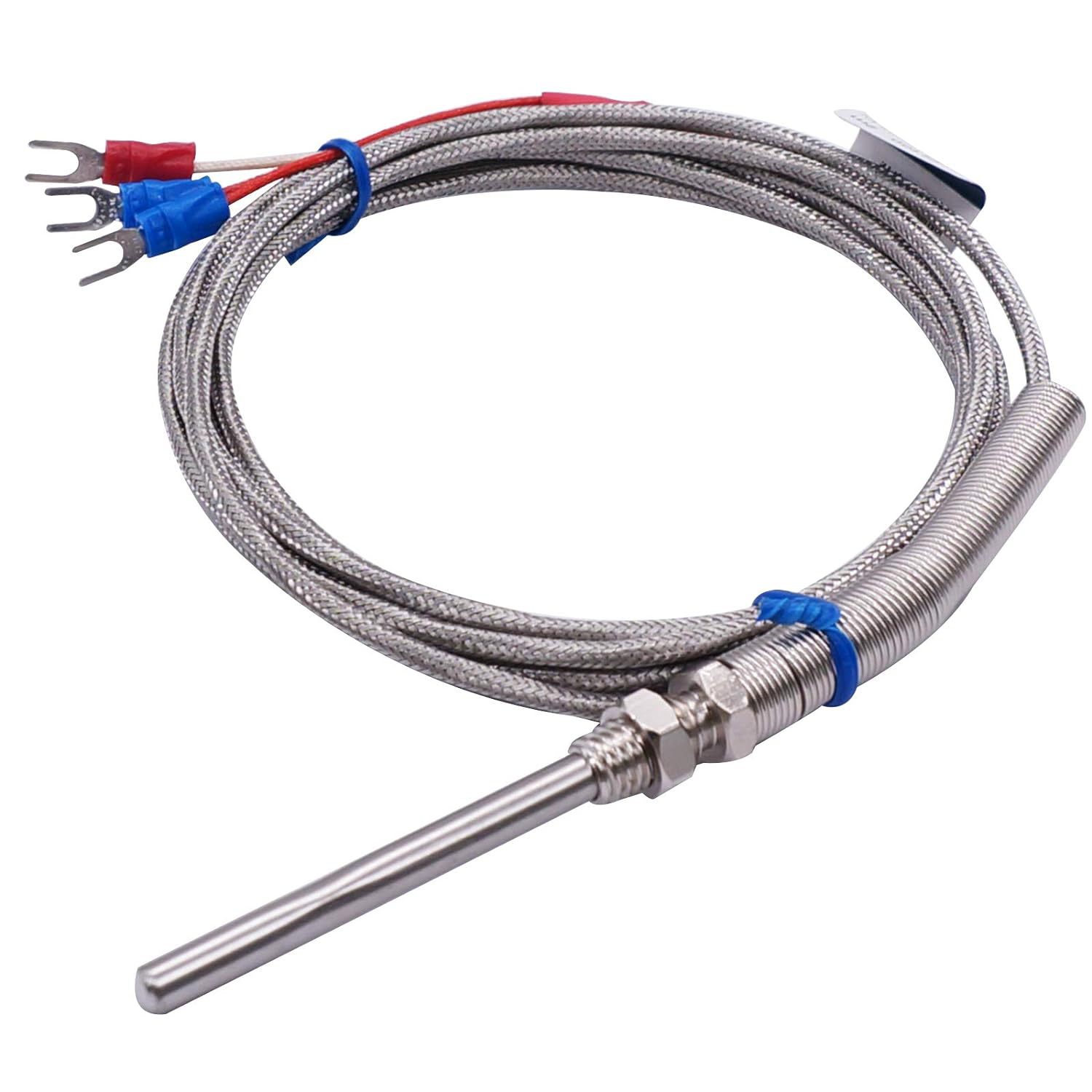 不锈钢 PT100 RTD 热敏电阻温度传感器探头,50mm / 2"