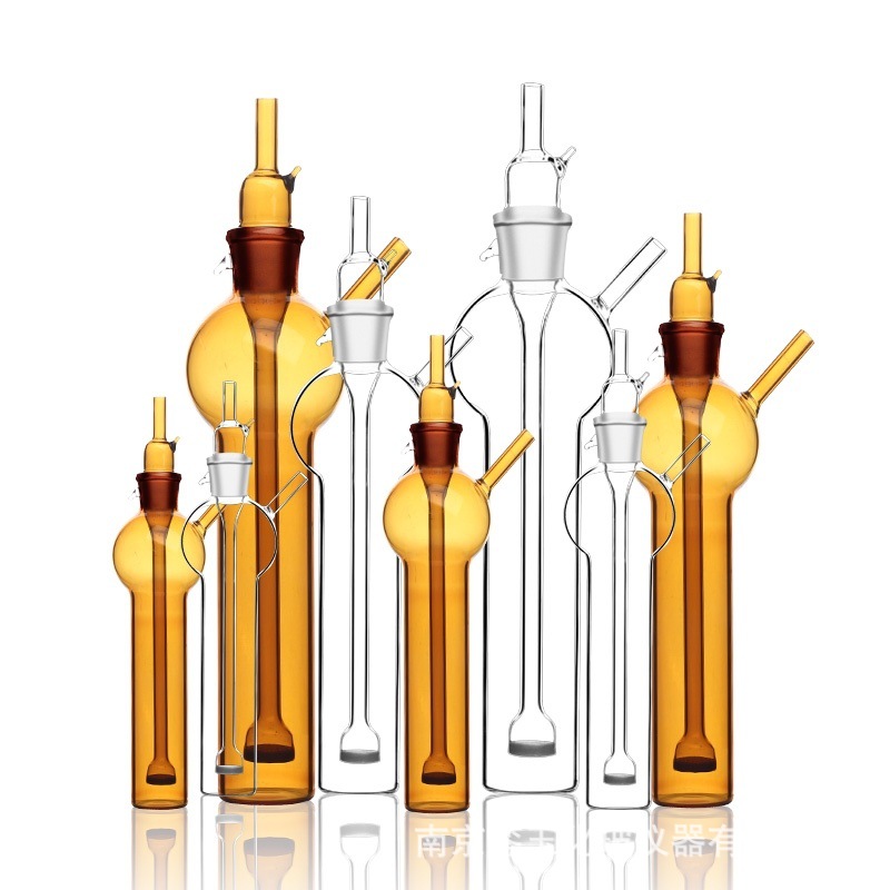 銮玉GG-17玻璃仪器可定 制白色棕色 冲击式吸收瓶 二氧化硫吸收管