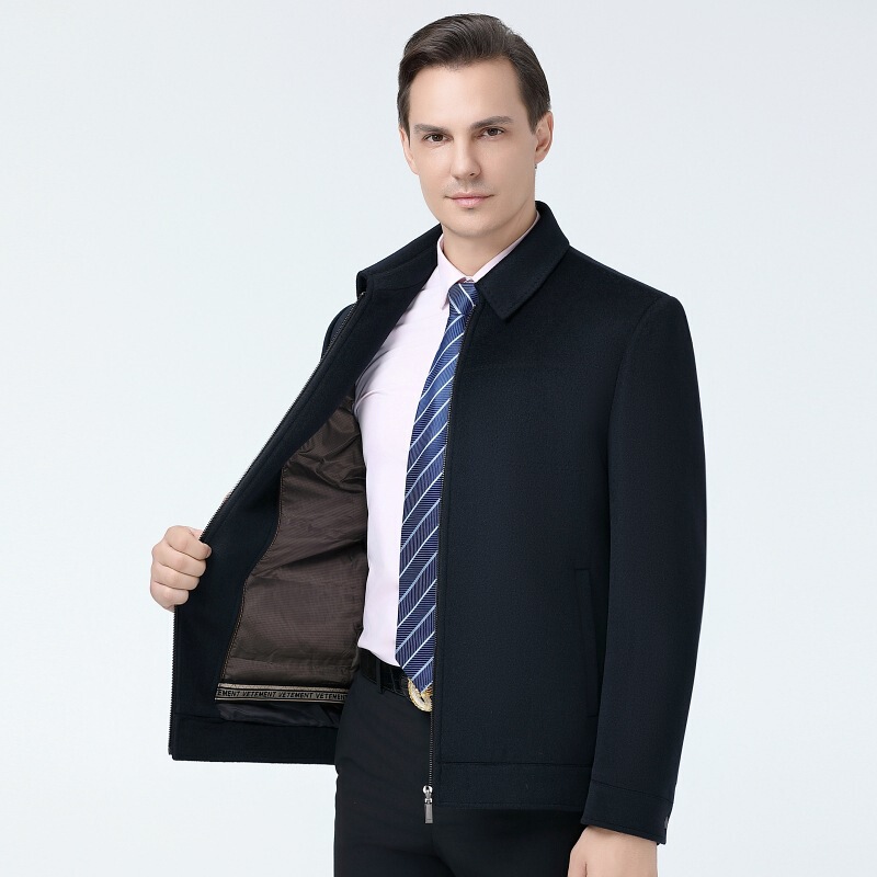 Leading Short 100 Wool Woolen Coat Men's Thickened Warm Down Liner Laps Wool Jacket Coat