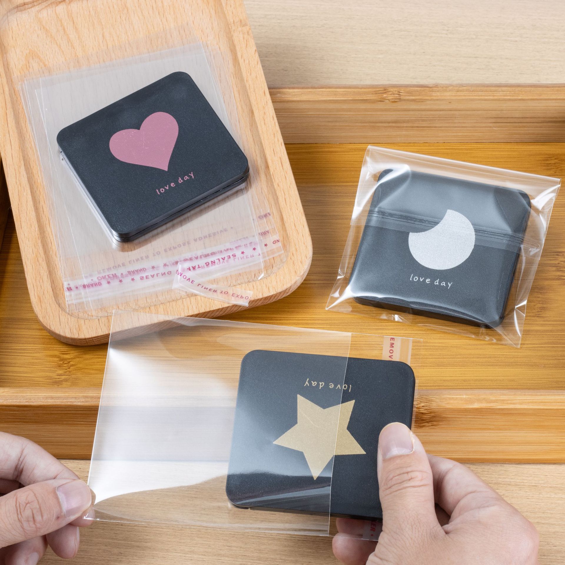 現物透明opp自己粘着袋服アクセサリー密封包装ゴム袋プレゼント厚いプラスチック自己密封袋