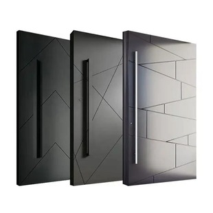 Zhongshan Source Factory Villa Entrance Door Outdoor Cast Aluminum Door with Pivot Hinge and Floor Spring Anti-Theft Door