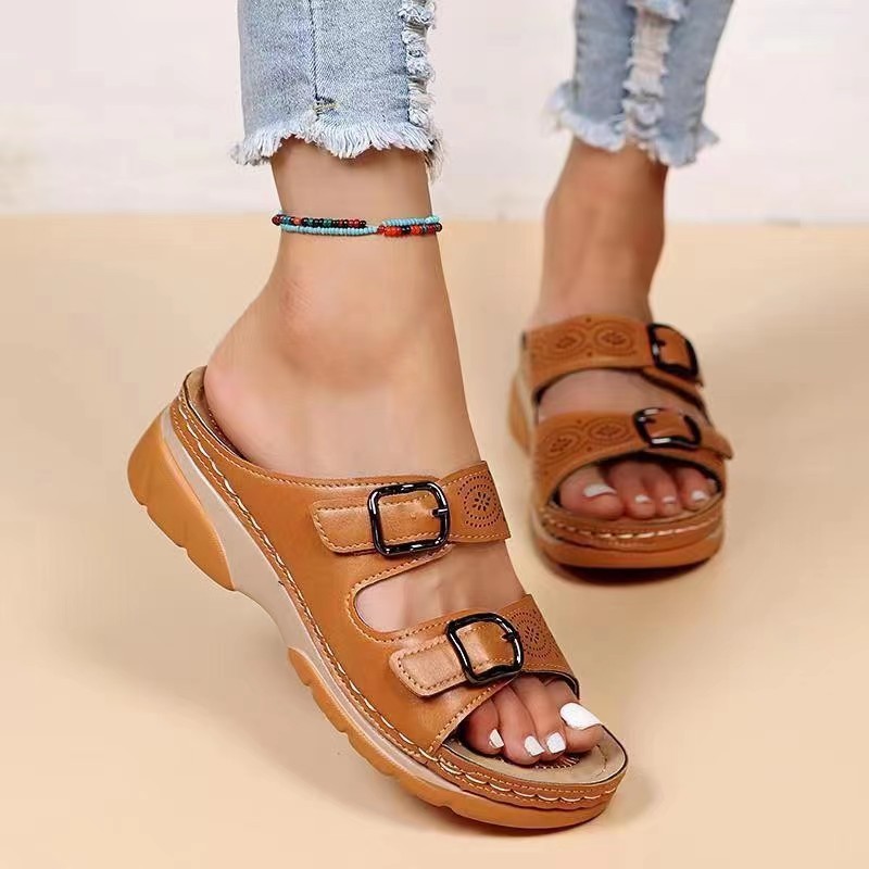summer sandals platform wedge heel for leisure
