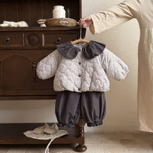 婴儿衣服棉服冬季女宝宝加厚保暖时尚一岁冬款外套棉衣外出服套装