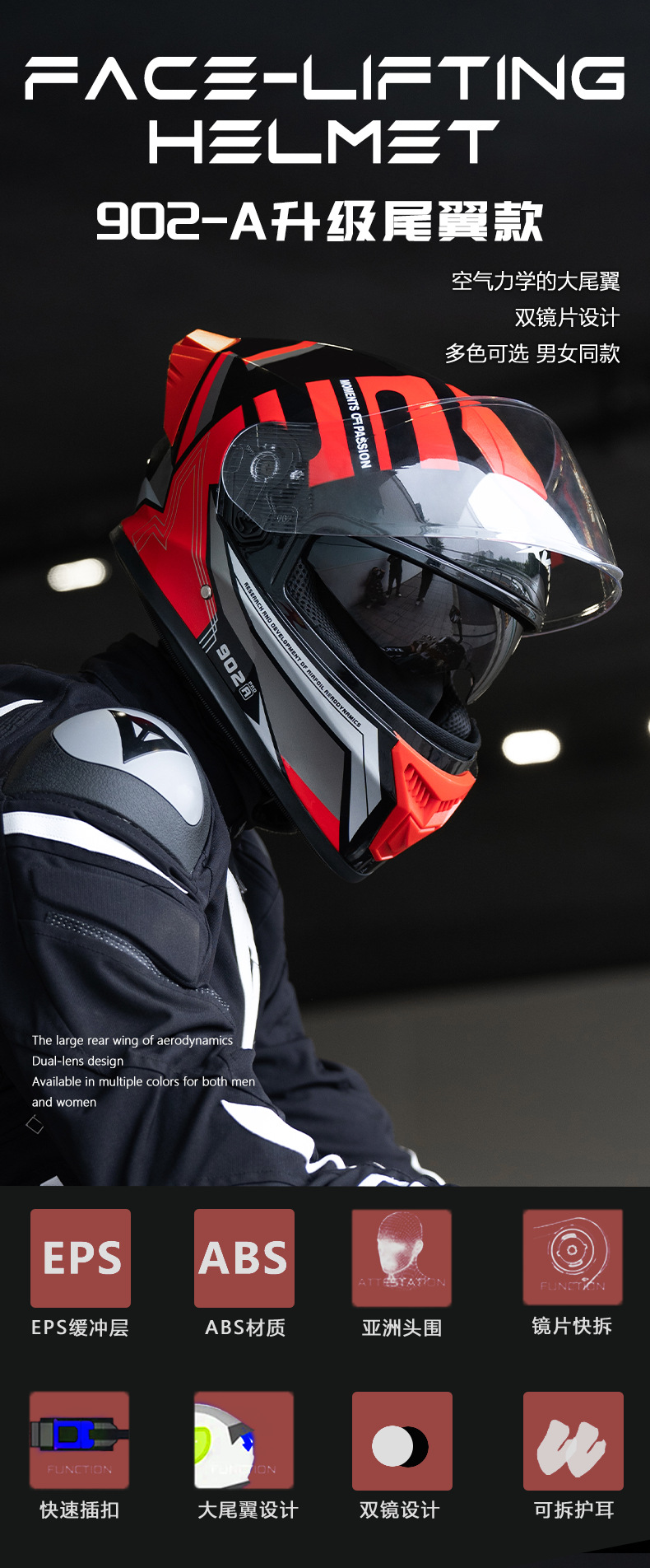 3C/Dot Motorcycle Helmet for Men, Winter Warm Electric Bike Helmet for Women, All-Season Neck Gaiter Style Full-Face Helmet